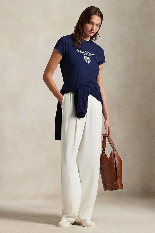 Oblečení Bavlněné tričko Polo Ralph Lauren Wimbledon Collection 211970504 námořnická modř