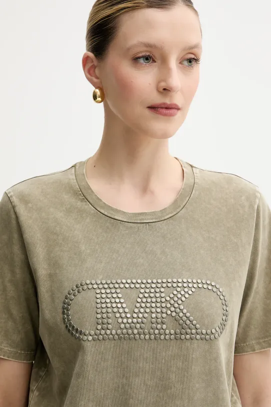 MICHAEL Michael Kors t-shirt bawełniany zielony MS551SC491
