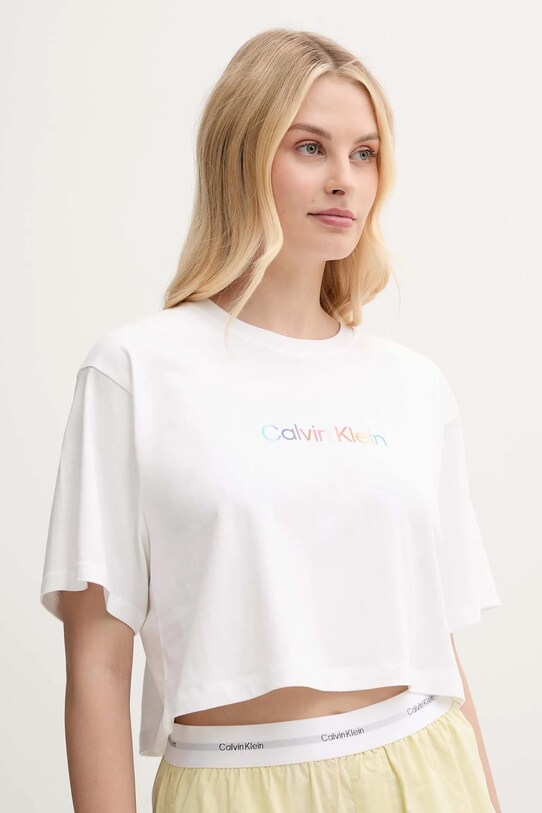 Calvin Klein Underwear t-shirt bawełniany lounge LV00QS7470 biały SS25