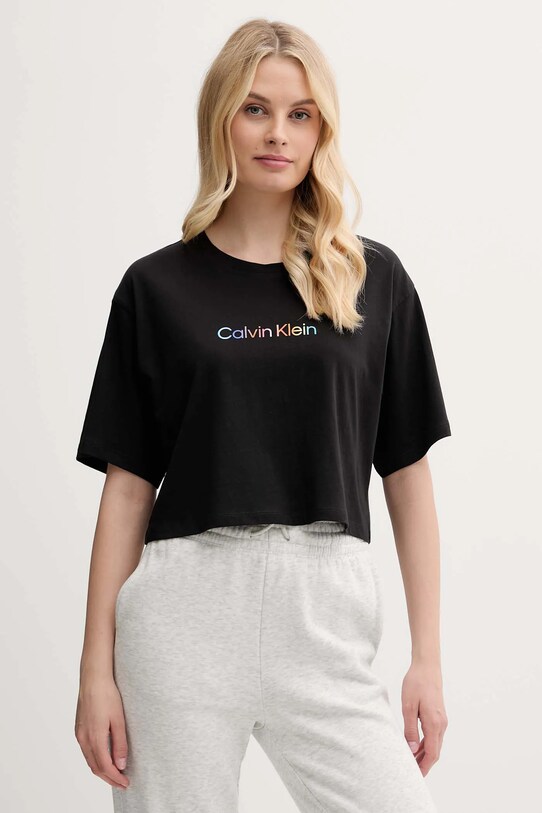 Calvin Klein Underwear t-shirt bawełniany lounge nadruk czarny LV00QS7470