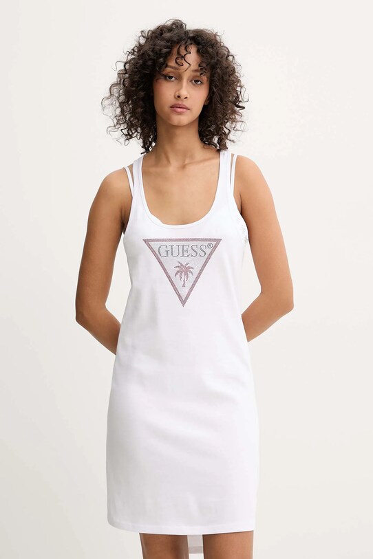 Бавовняна пляжна сукня Guess білий E5GP01.I3Z14