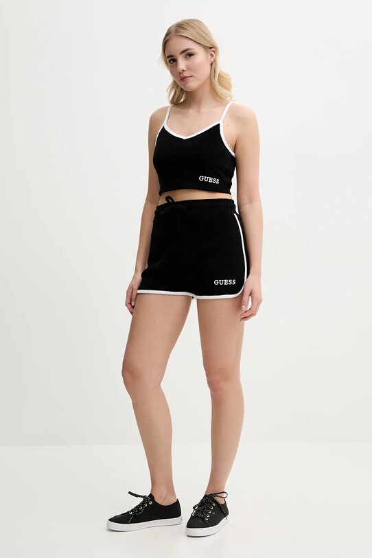 Guess top de plaja E5GP00.KCQV1 negru SS25