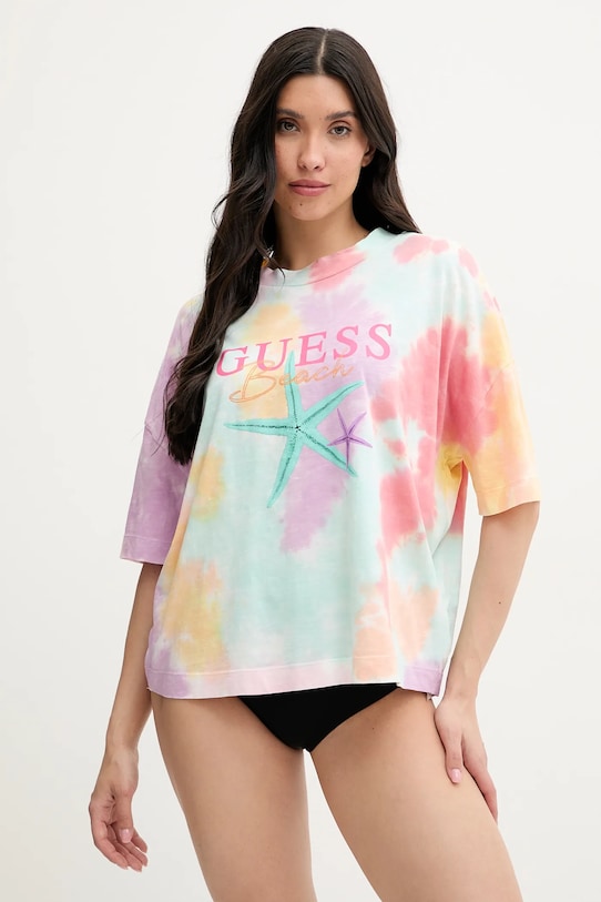 Guess t-shirt in cotone rilassato multicolore E5GI00.K8G01