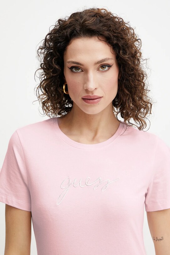 Odzież Guess t-shirt O5GI02.KBBU1 różowy