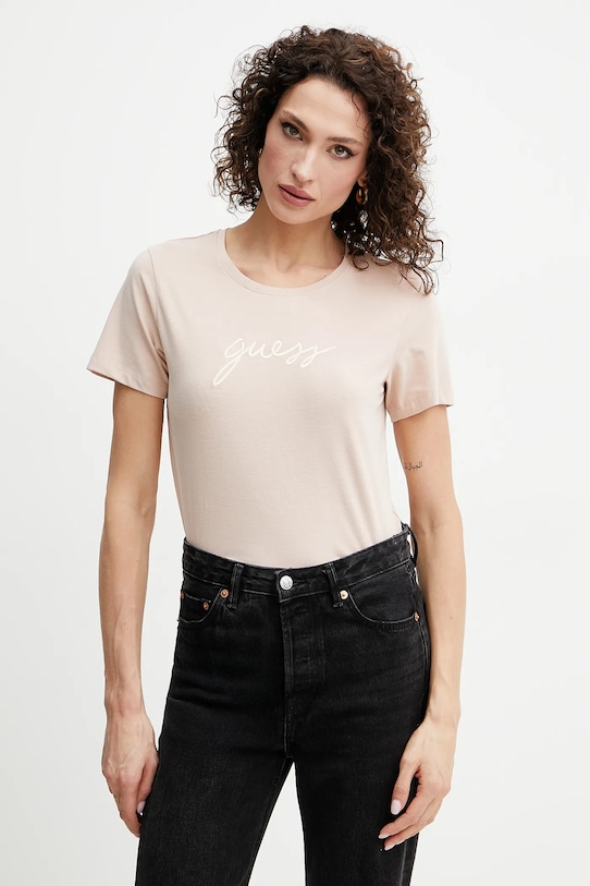 Guess t-shirt regular pomarańczowy O5GI02.KBBU1