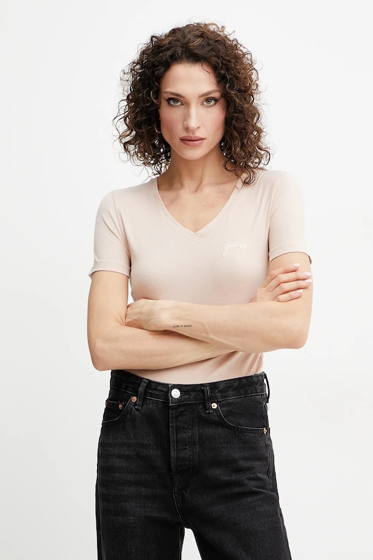 Guess t-shirt applique arancione O5GI00.KBBU1