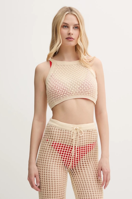 Plážový top Guess béžová E5GP02.Z3N30