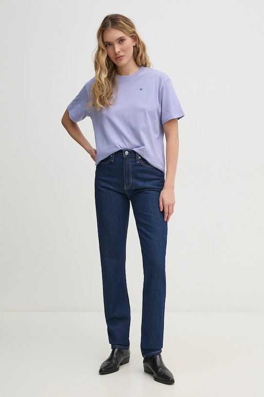 Calvin Klein Jeans tricou din bumbac J20J225238 violet SS25