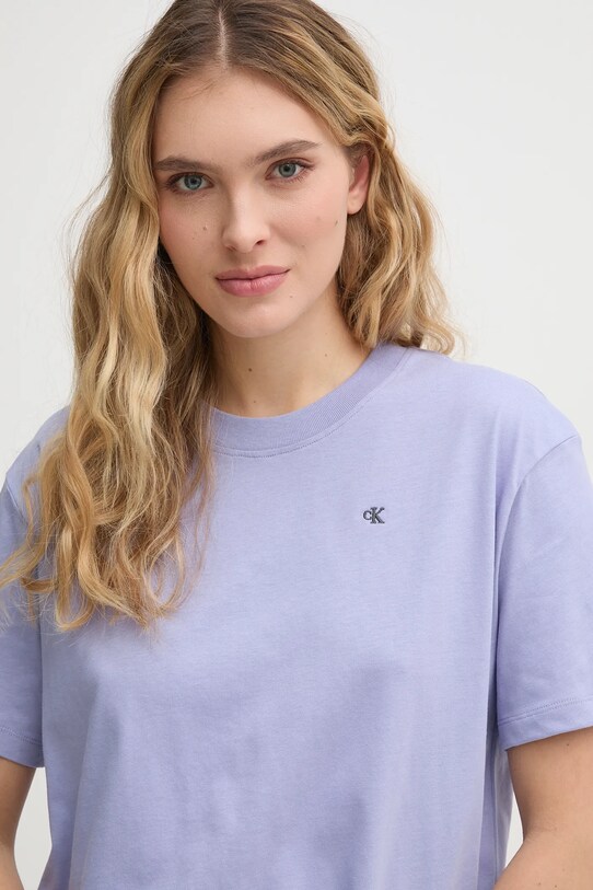 Бавовняна футболка Calvin Klein Jeans J20J225238 фіолетовий