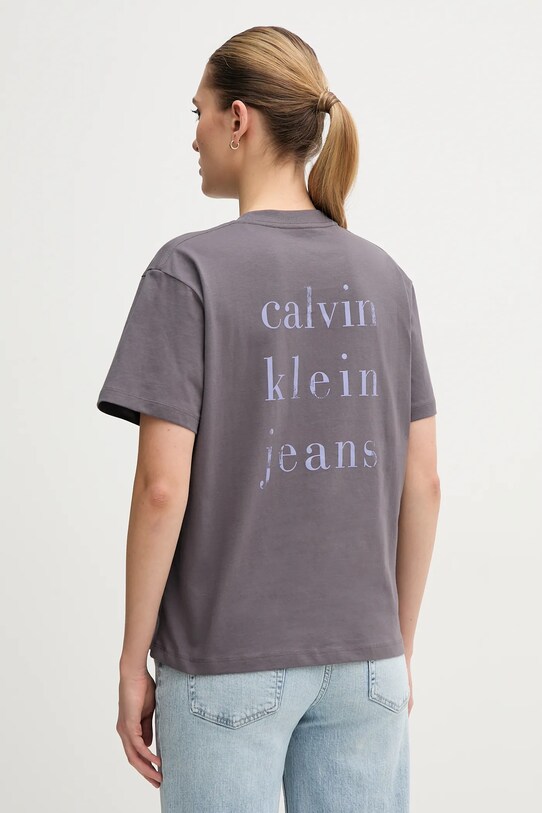 Хлопковая футболка Calvin Klein Jeans хлопок серый J20J225238