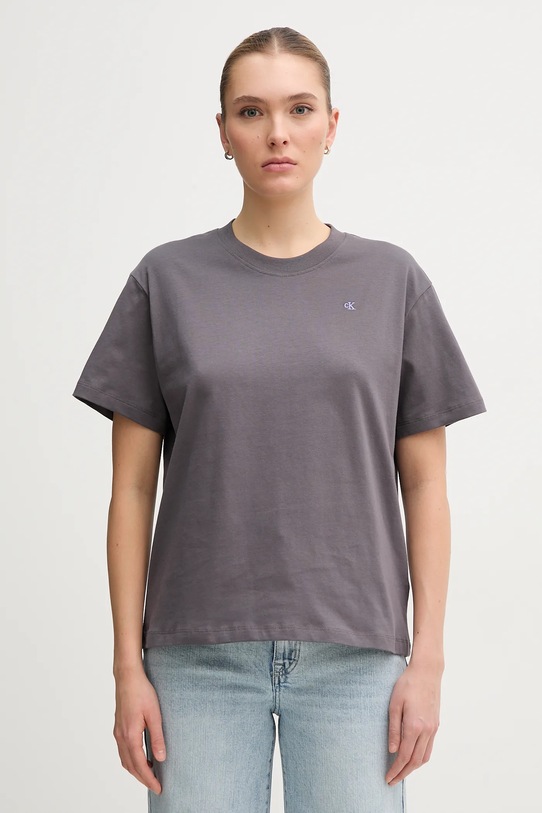 Одежда Хлопковая футболка Calvin Klein Jeans J20J225238 серый