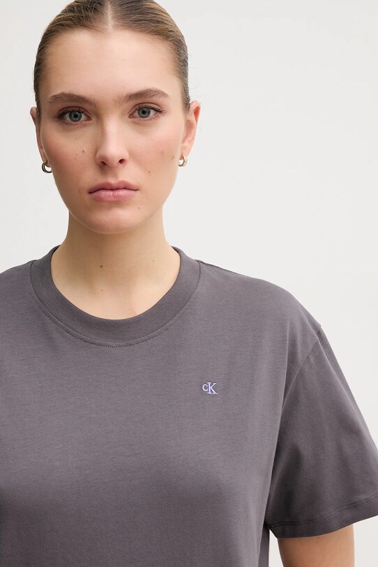 Хлопковая футболка Calvin Klein Jeans серый J20J225238