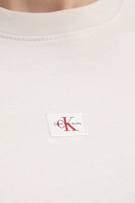 Хлопковая футболка Calvin Klein Jeans J20J225243 бежевый