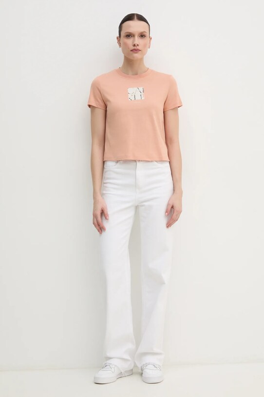 Bavlnené tričko Calvin Klein Jeans J20J225260 oranžová SS25