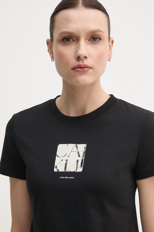 Pamučna majica Calvin Klein Jeans crna J20J225260