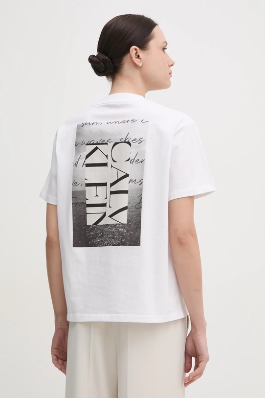 Бавовняна футболка Calvin Klein Jeans бавовна білий J20J225261