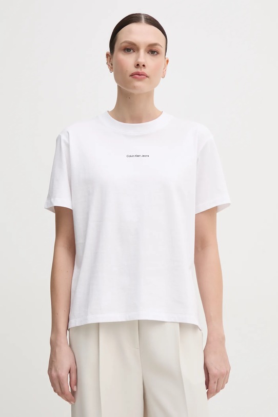Бавовняна футболка Calvin Klein Jeans білий J20J225261