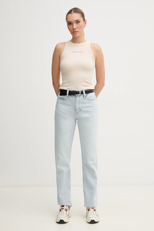 Calvin Klein Jeans top J20J225301 beżowy SS25