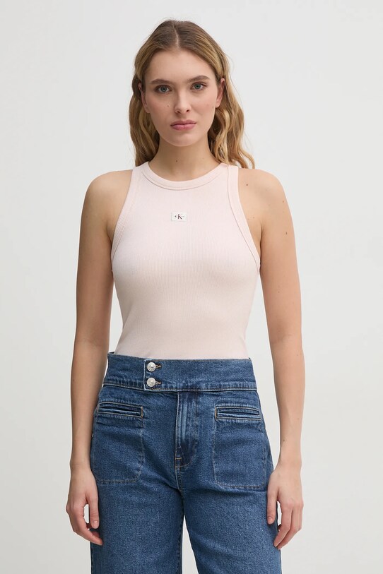 Топ Calvin Klein Jeans с эластаном розовый J20J225302