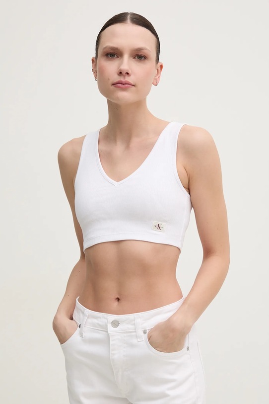 Top Calvin Klein Jeans slim biela J20J225308