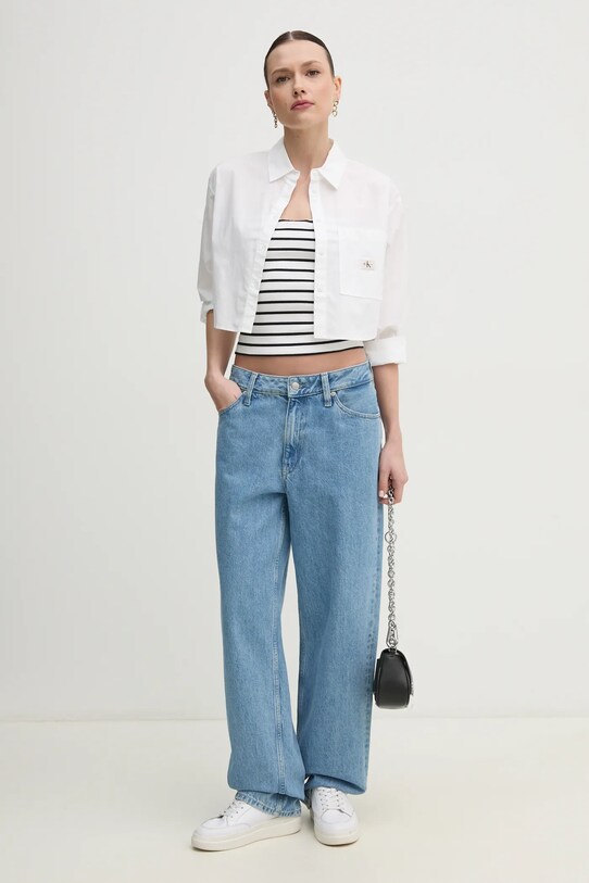 Calvin Klein Jeans top J20J225310 alb SS25