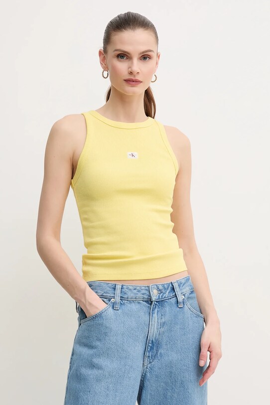 Топ Calvin Klein Jeans з еластаном жовтий J20J225311