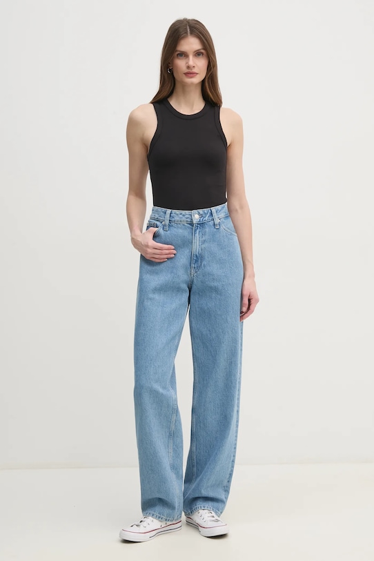 Calvin Klein Jeans top J20J225315 negru SS25
