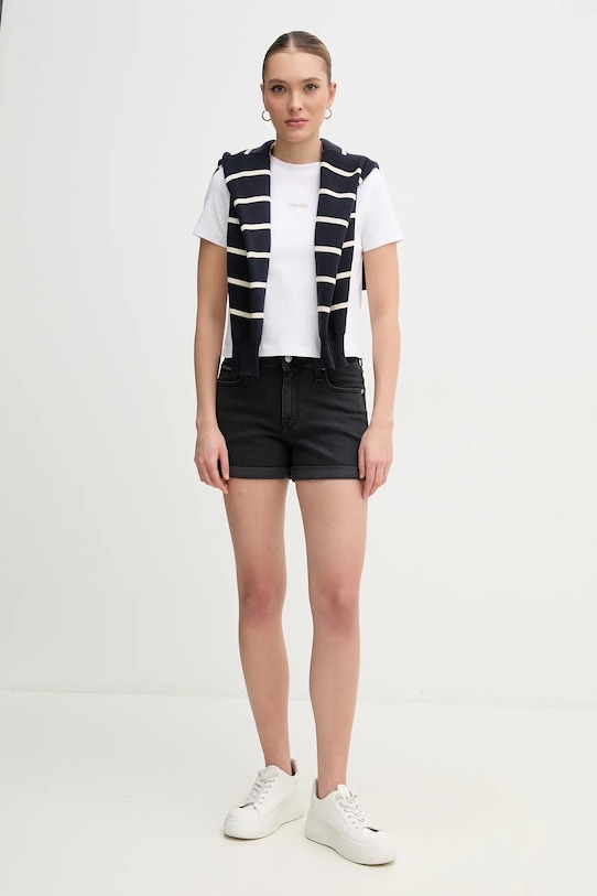 Calvin Klein Jeans tricou din bumbac J20J225524 alb SS25