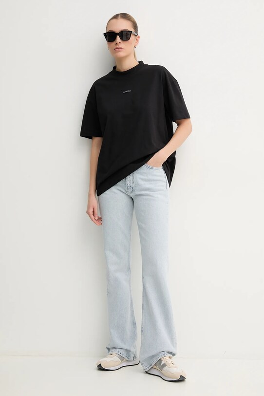 Хлопковая футболка Calvin Klein Jeans J20J225539 чёрный SS25
