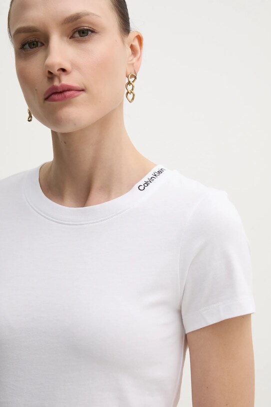 Хлопковая футболка Calvin Klein Jeans белый J20J225540