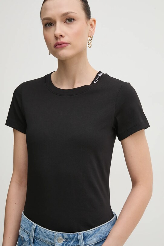 Бавовняна футболка Calvin Klein Jeans чорний J20J225540
