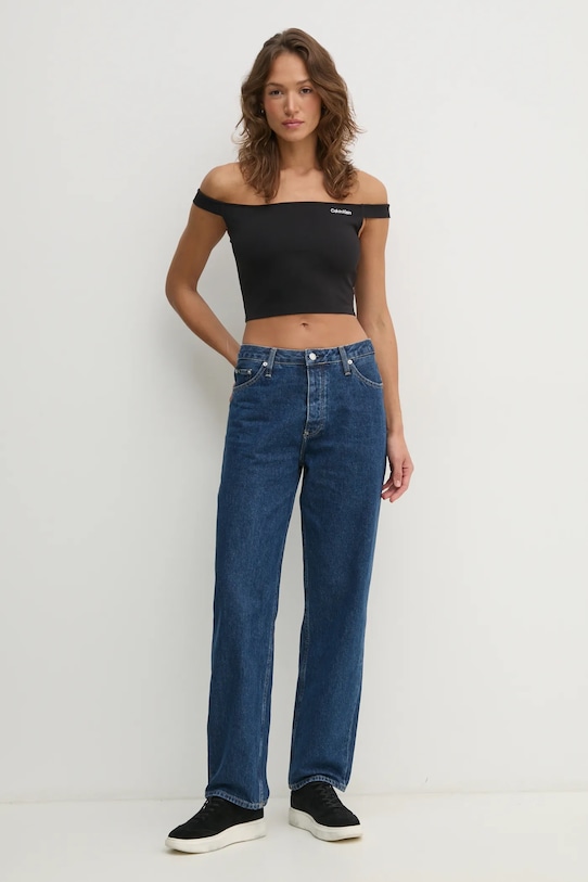 Calvin Klein Jeans top J20J225542 negru SS25