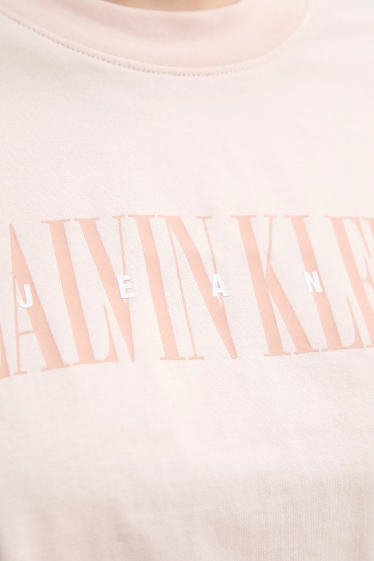 Бавовняна футболка Calvin Klein Jeans J20J225578 рожевий