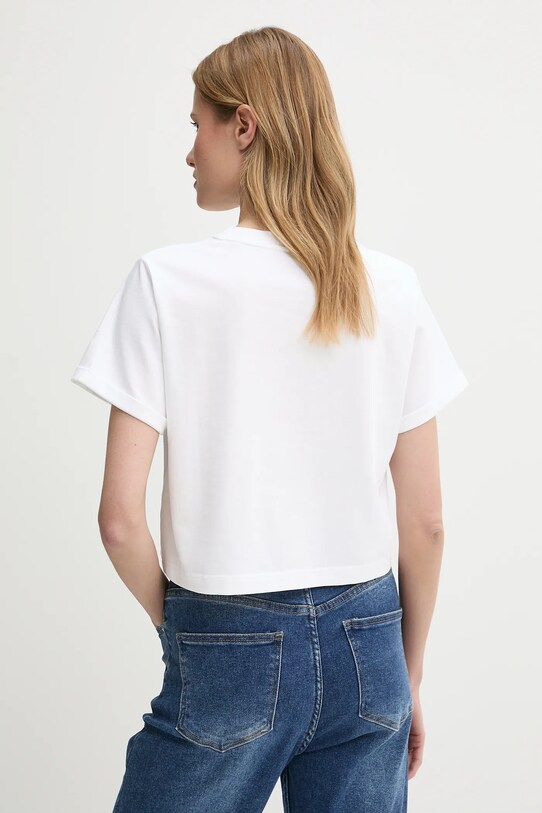 Памучна тениска Calvin Klein Jeans LV047AB814 бял SS25