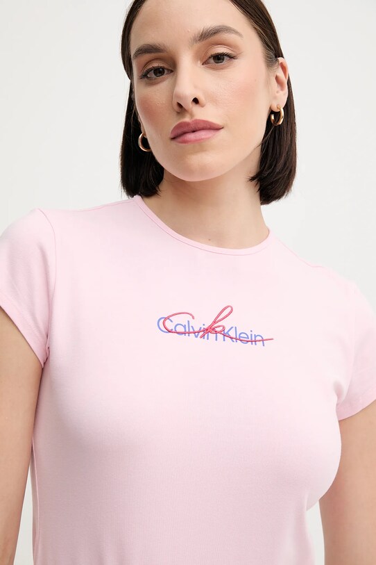 Μπλουζάκι Calvin Klein Jeans ροζ LV047B828G