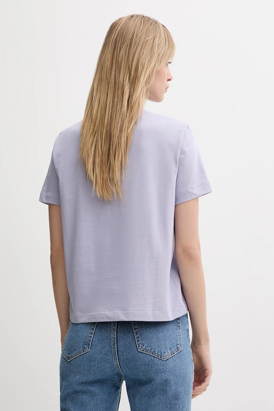 Pamučna majica Calvin Klein Jeans LV047B851G ljubičasta SS25