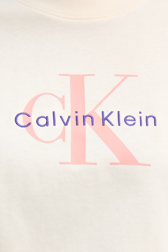 Calvin Klein Jeans t-shirt damski bawełniany LV047B865G beżowy