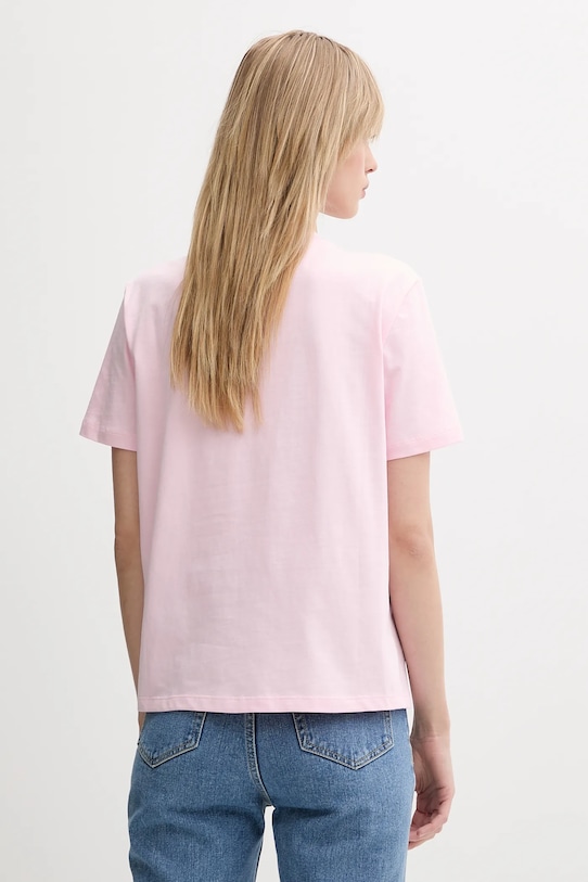 Calvin Klein Jeans t-shirt damski bawełniany LV047B865G różowy SS26