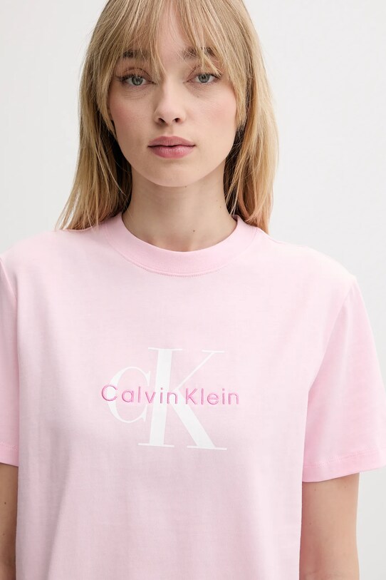 Oblečenie Bavlnené tričko Calvin Klein Jeans LV047B865G ružová