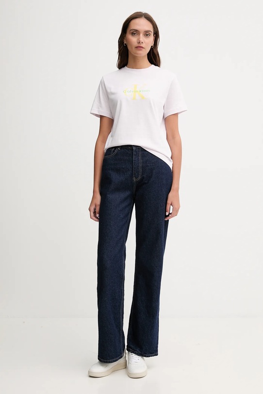 Calvin Klein Jeans t-shirt bawełniany LV047B865G różowy AW25