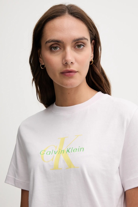 Calvin Klein Jeans t-shirt bawełniany różowy LV047B865G