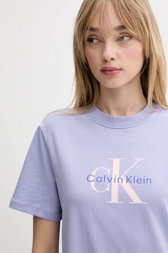 Odzież Calvin Klein Jeans t-shirt bawełniany LV047B865G fioletowy