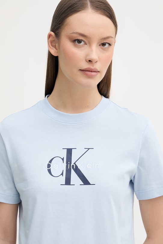 Calvin Klein Jeans t-shirt damski bawełniany niebieski LV047B865G