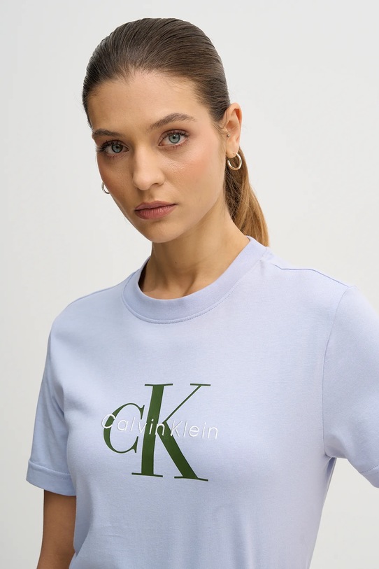 Bavlněné tričko Calvin Klein Jeans modrá LV047B865G