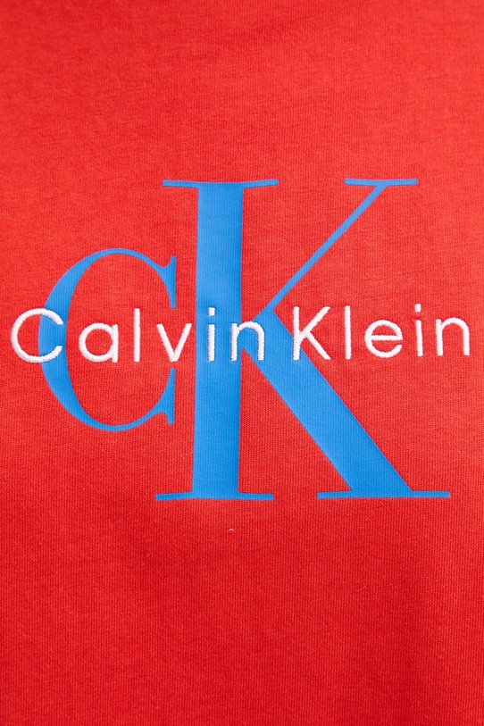 Βαμβακερό μπλουζάκι Calvin Klein Jeans κόκκινο LV047B865G