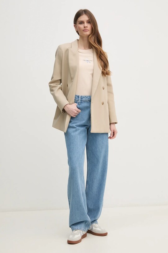 Calvin Klein Jeans t-shirt J20J225252 beżowy SS25