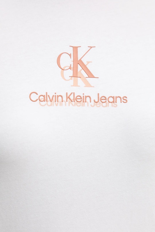 Bavlněné tričko Calvin Klein Jeans J20J225545 bílá