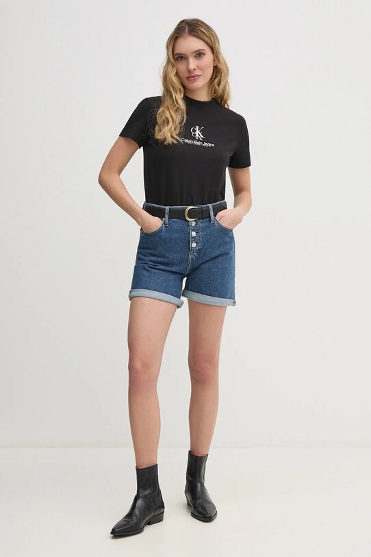 Хлопковая футболка Calvin Klein Jeans J20J225545 чёрный SS25