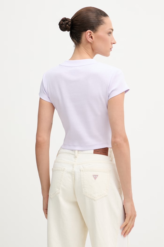 Odzież Calvin Klein Jeans t-shirt damski LV047AB802 fioletowy