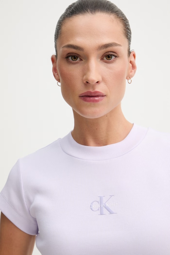 Calvin Klein Jeans t-shirt damski fioletowy LV047AB802